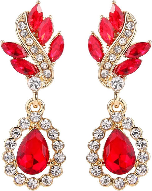 Preserved Red Rose in Glass Dome with Earring